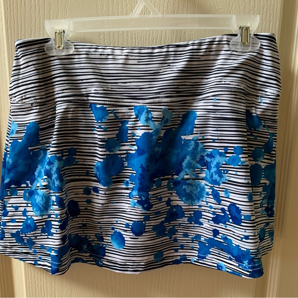 Blue and White Striped Women's Tennis Skirt